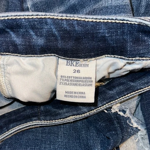 BKE Blue Skinny Jeans Distressed Faded - Picture 4 of 4